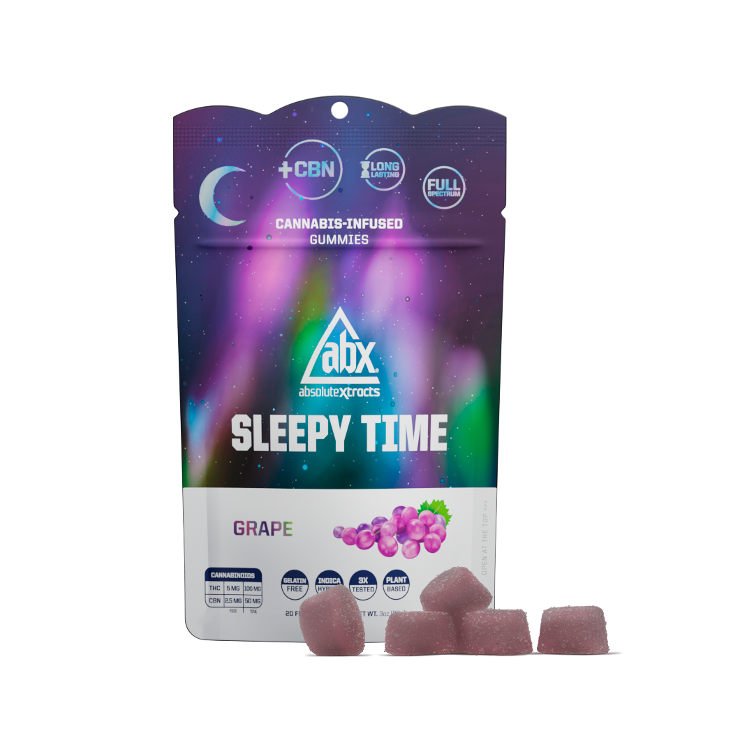 Photograph of product: ABX - 100mg 20ct Sleepy Time Gummies - Grape