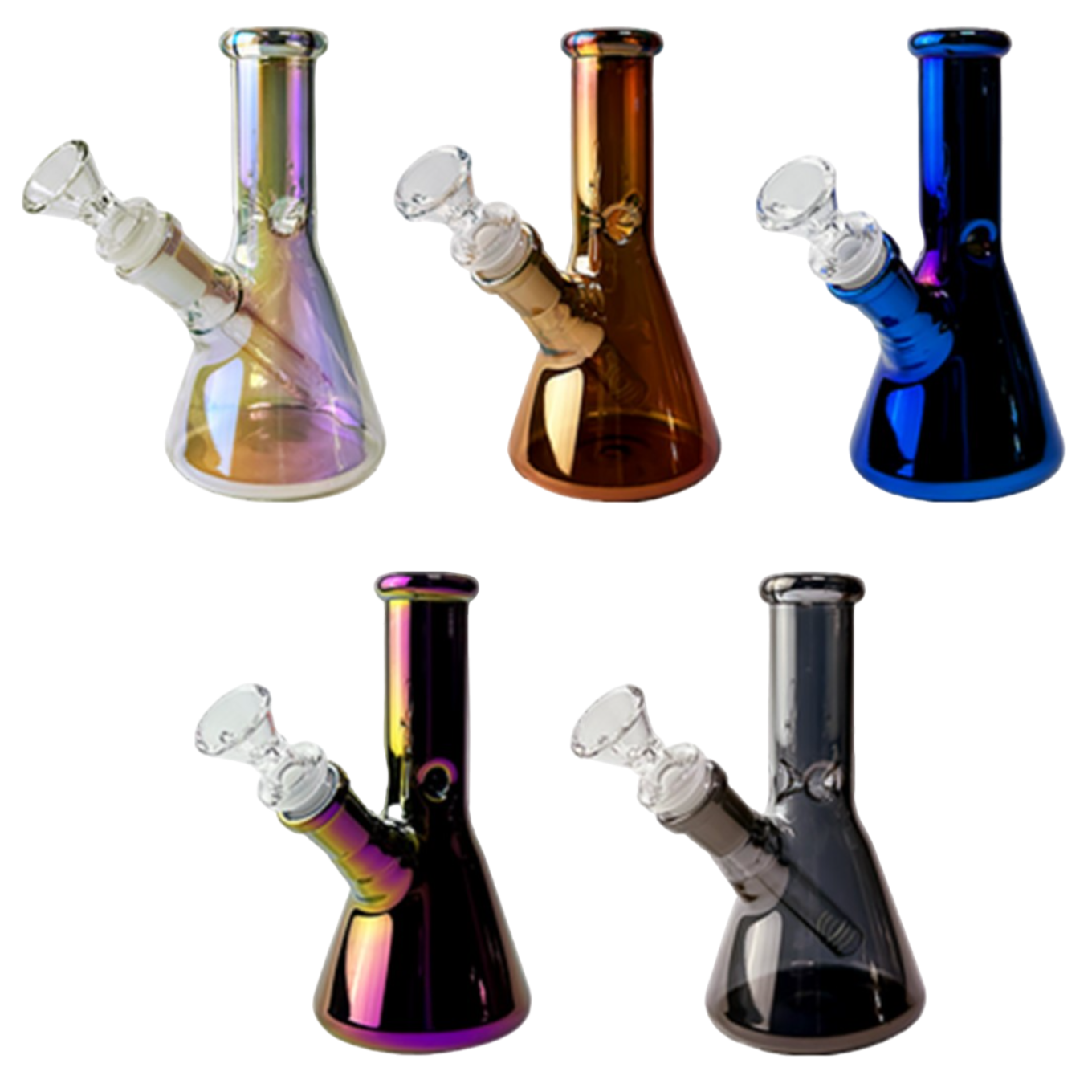 Photograph of product: 6.5" SirEEL Electorplated Beaker Bong w/Flower Bowl | Assorted Colors