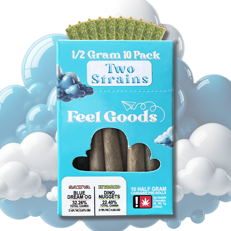 Photograph of Product: 10pk Black Patronus + Grape Stomper - Preroll Pack - Feel Goods