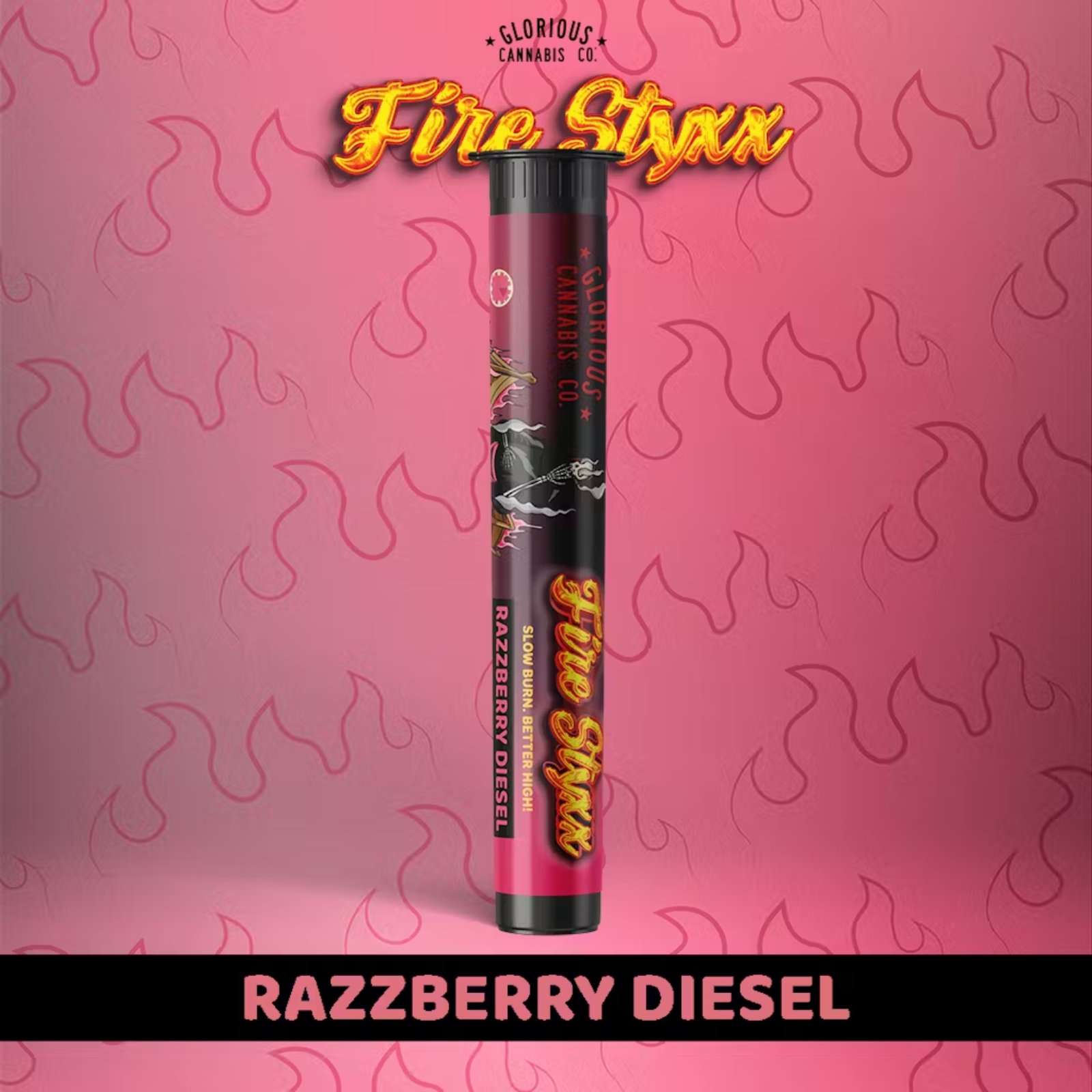 Photograph of product: 1g Infused Pre-Roll | Razzberry Diesel | Fire Styxx