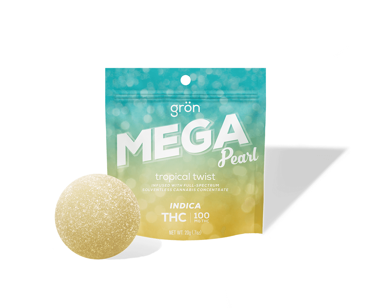 Photograph of product: Gron | Mega | Tropical Twist | Full-Spectrum Gummy | 100mg