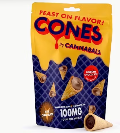 Photograph of product: Milk Chocolate Cones 10pk | Cannabals