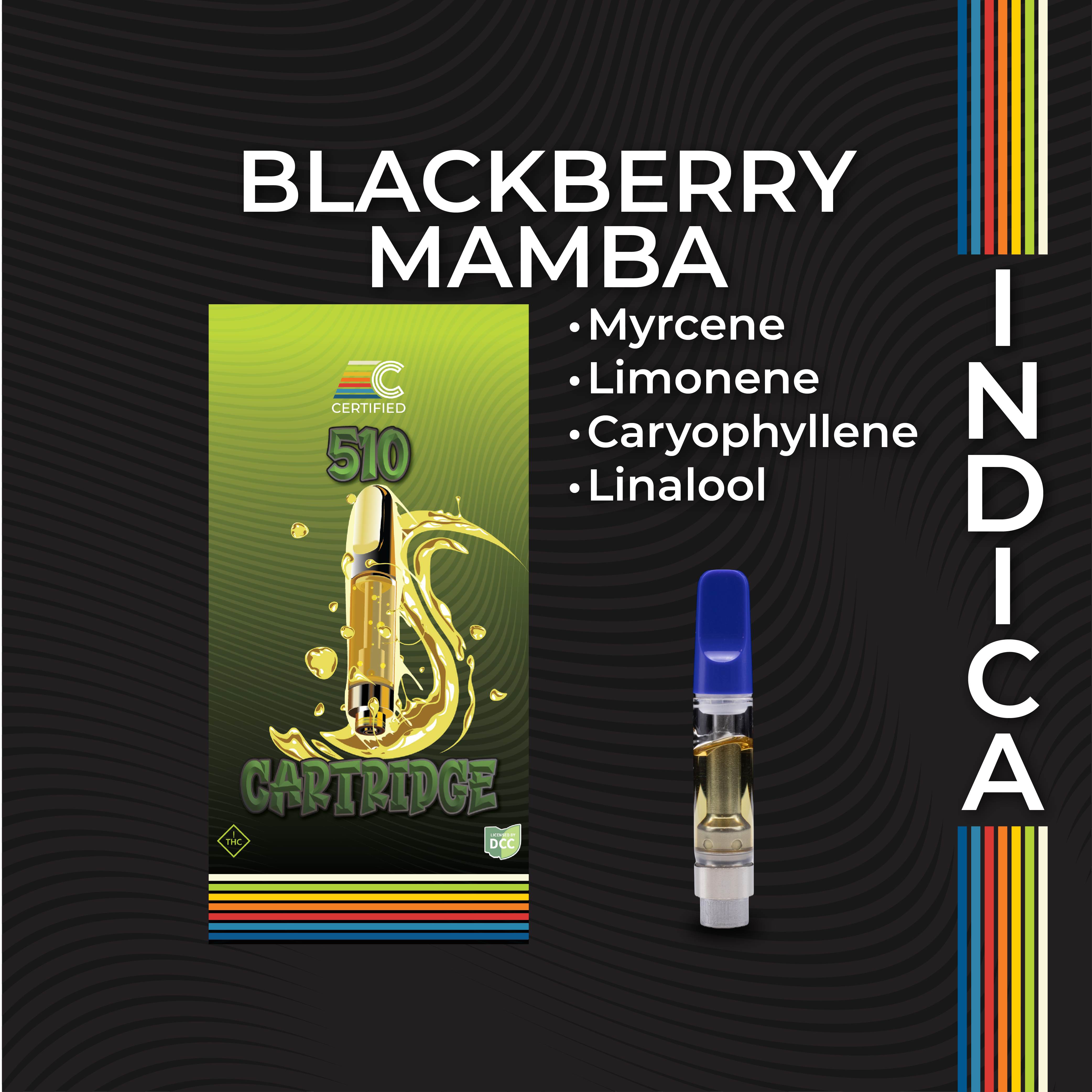 Photograph of product: Blackberry Mamba | 1g Distillate Cartridge