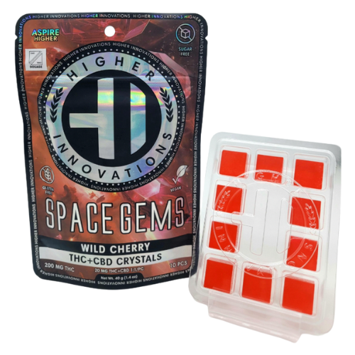 Photograph of Product: Higher Innovations Wild Cherry Space Gems 200mg THC : 200mg CBD
