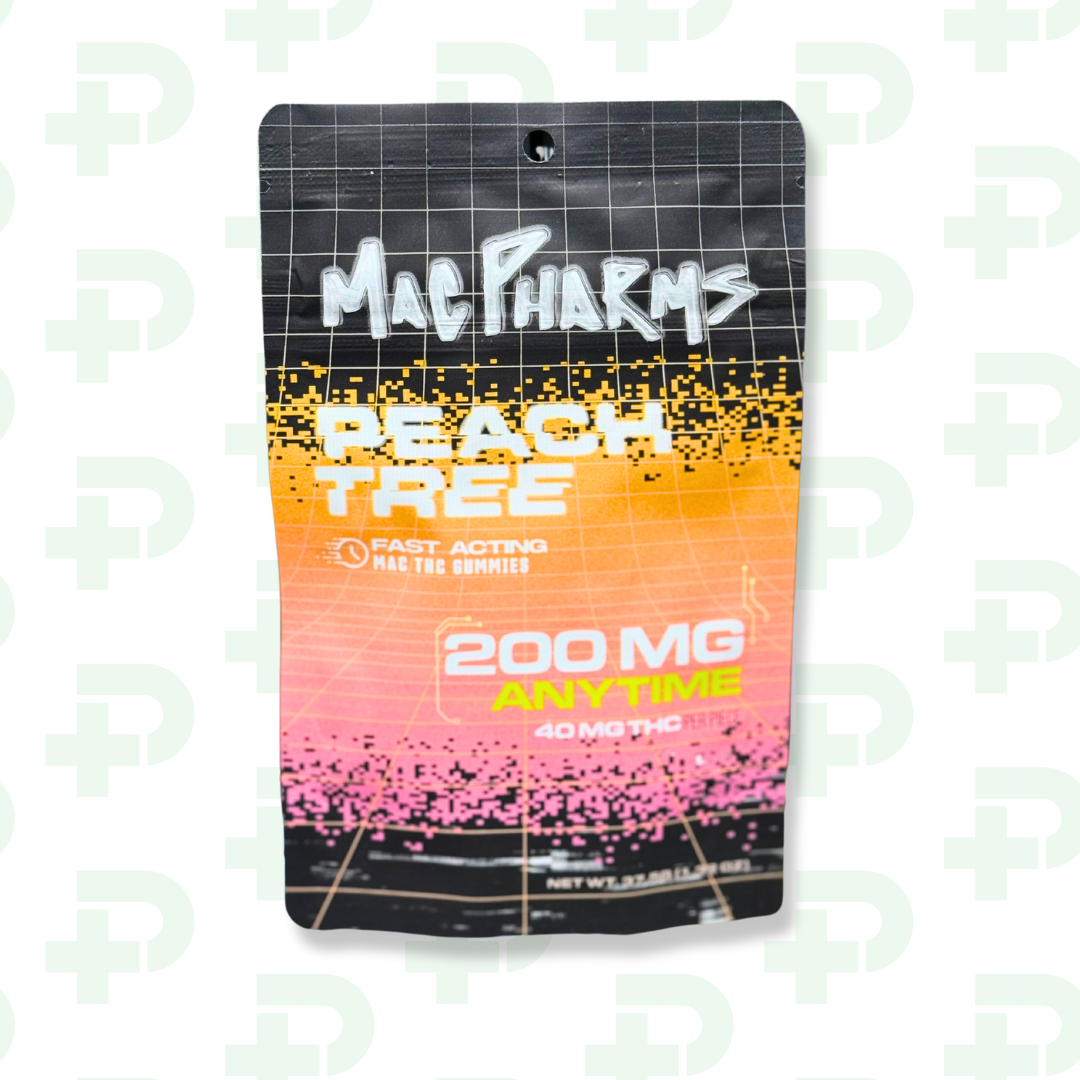Photograph of product: Mac Pharms 200mg Gummies - Peach Tree