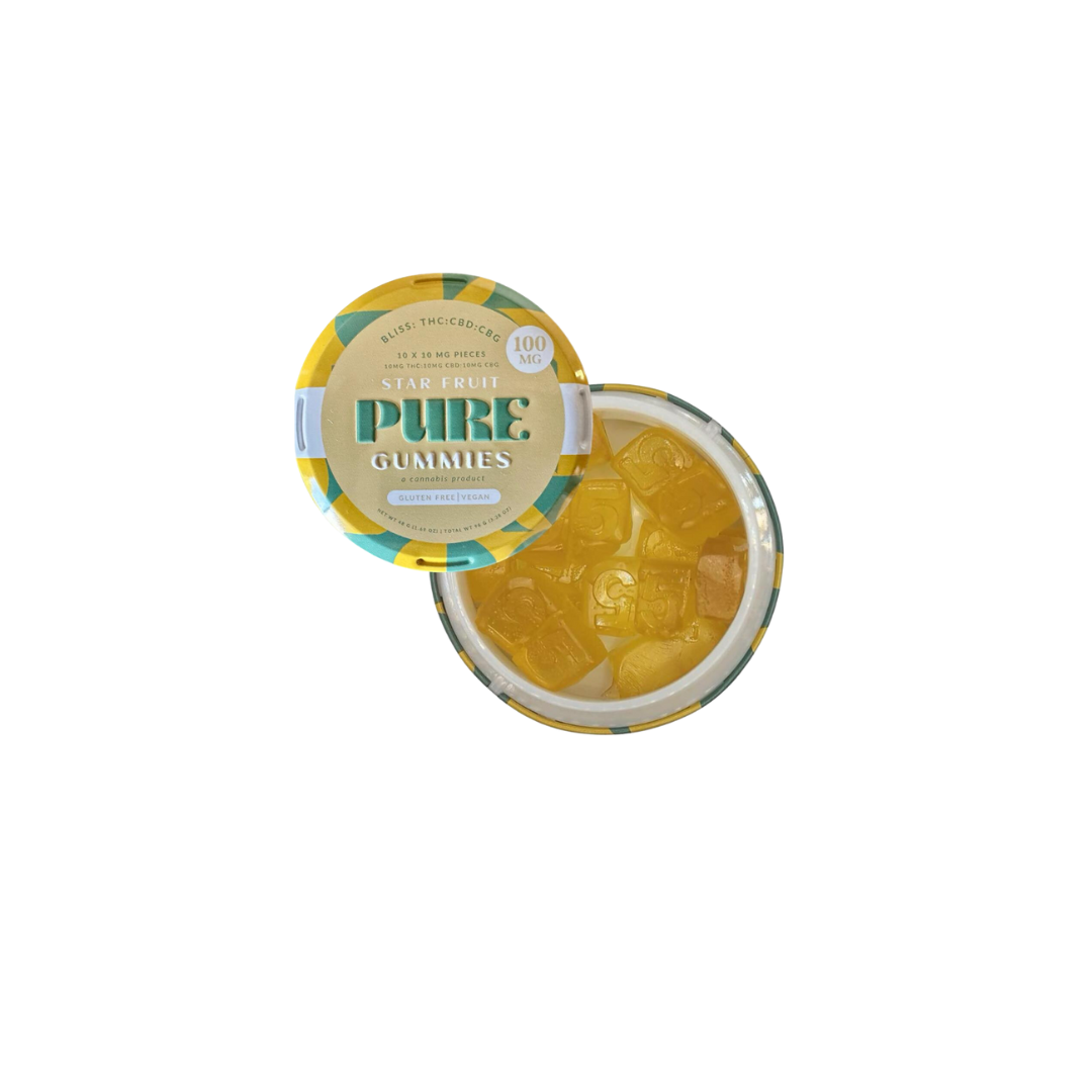 Photograph of product: Pure Gummies Starfruit 1:1:1 TH-oui:CBD:CBG 100mg