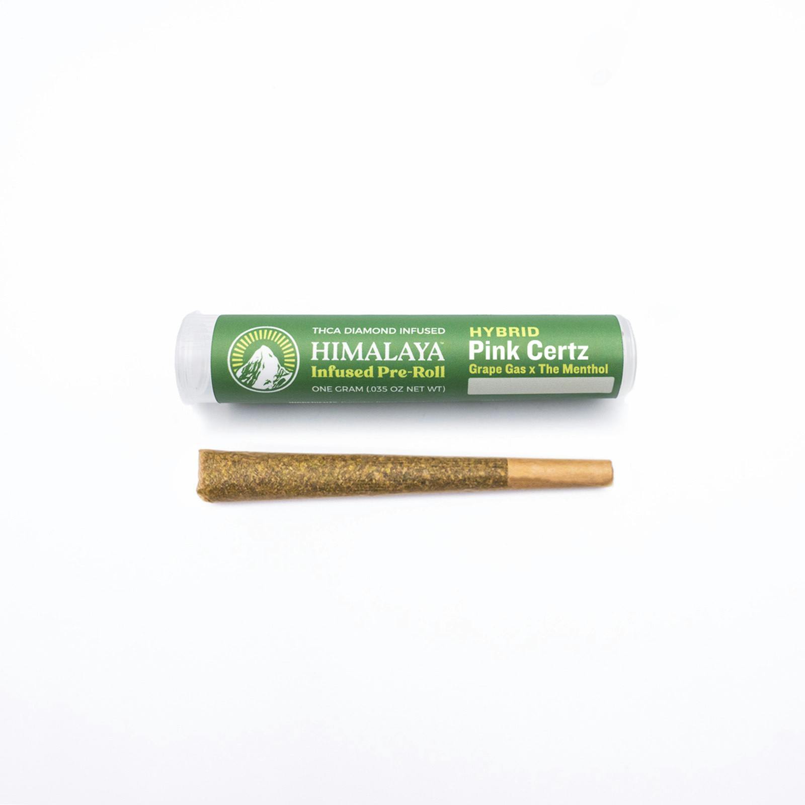 Photograph of product: 1g Pink Certz (Hybrid) Infused Pre-roll TH-oui:41% $9 or 2/$15