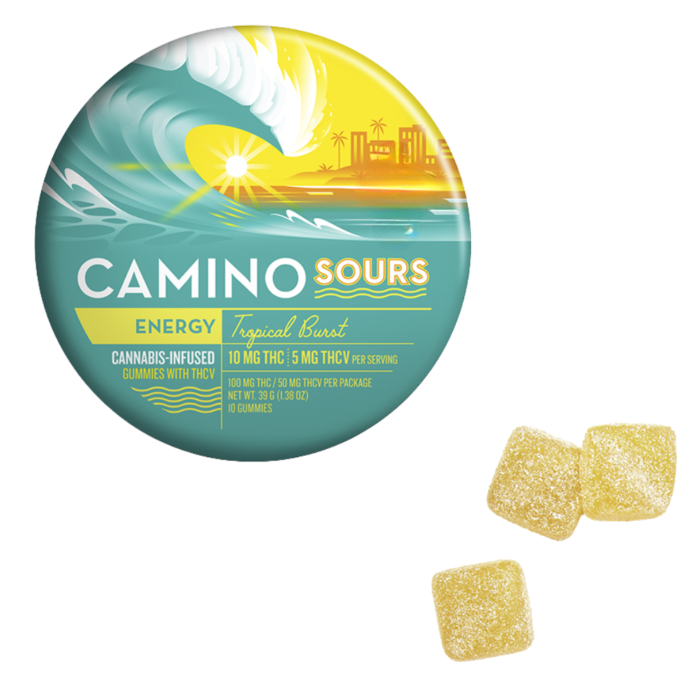 Photograph of product: Camino | Sour Tropical Burst | Gummies | 10pk | 100mg