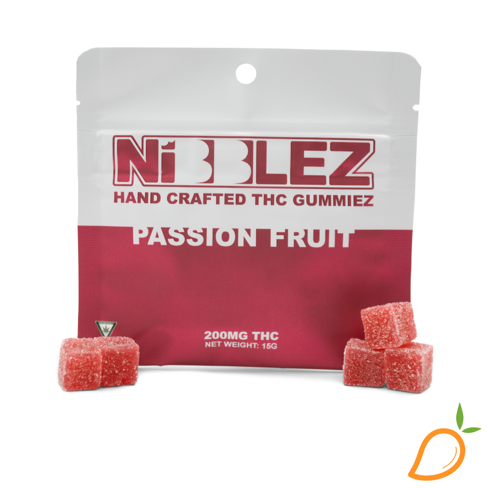 Photograph of product: 200mg Passion Fruit Edible Nibblez