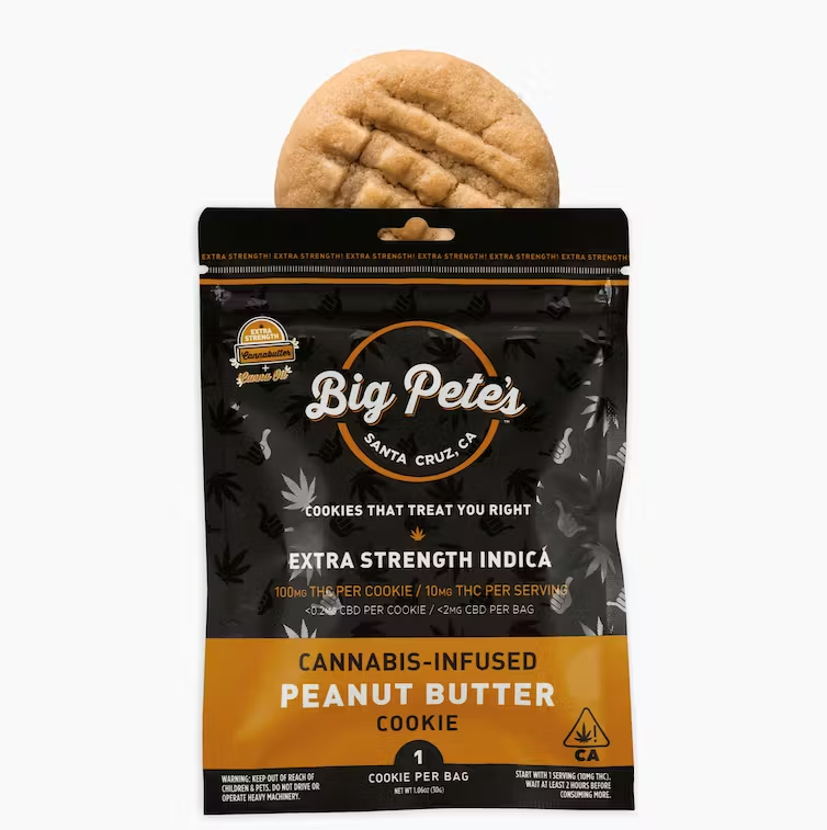 Photograph of product: Big Pete's: Peanut Butter: Oui'd Extra Strength Single Cookie (100mg)