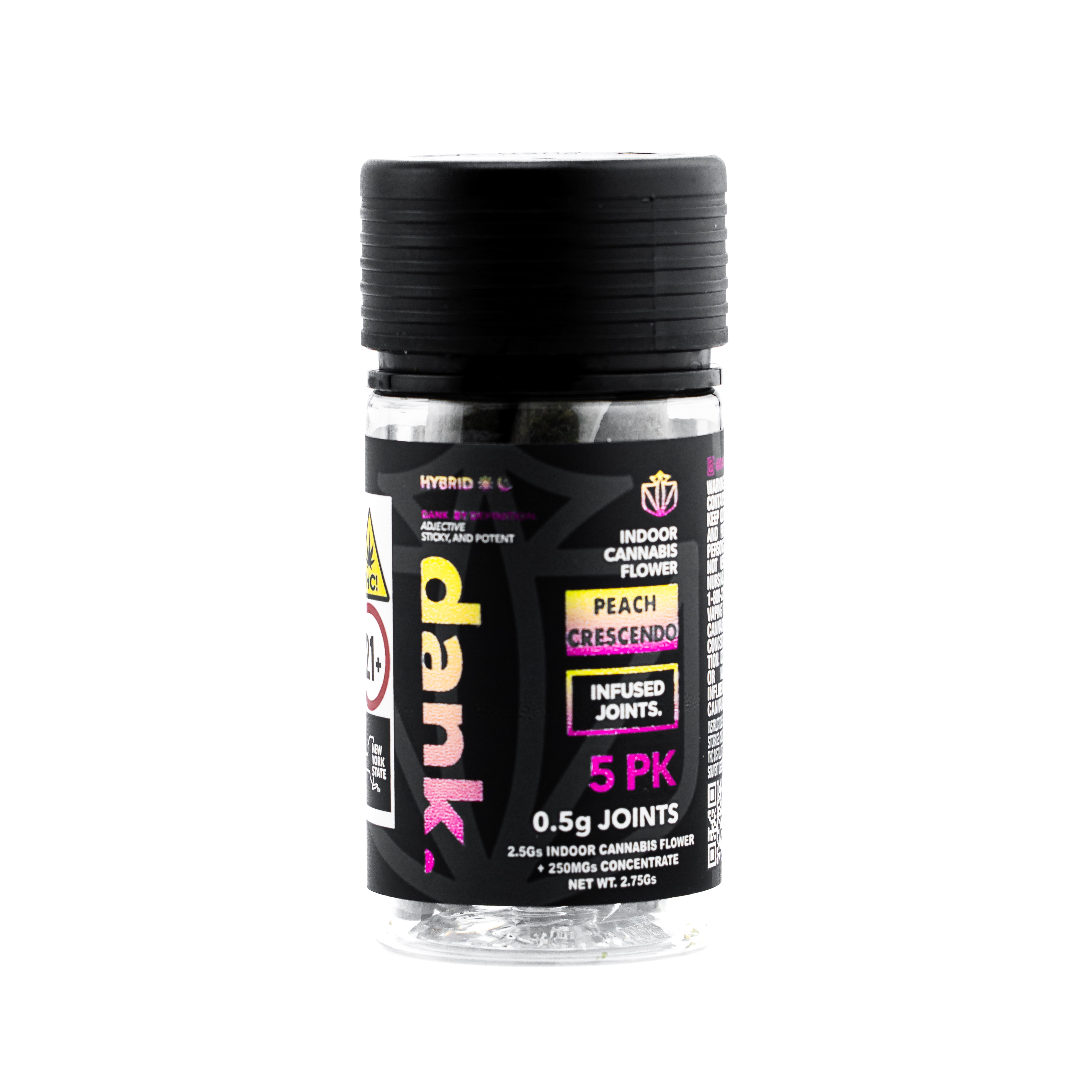 Photograph of product: Dank | 2.75g  Infused Preroll 5 Pack | Peach Crescendo