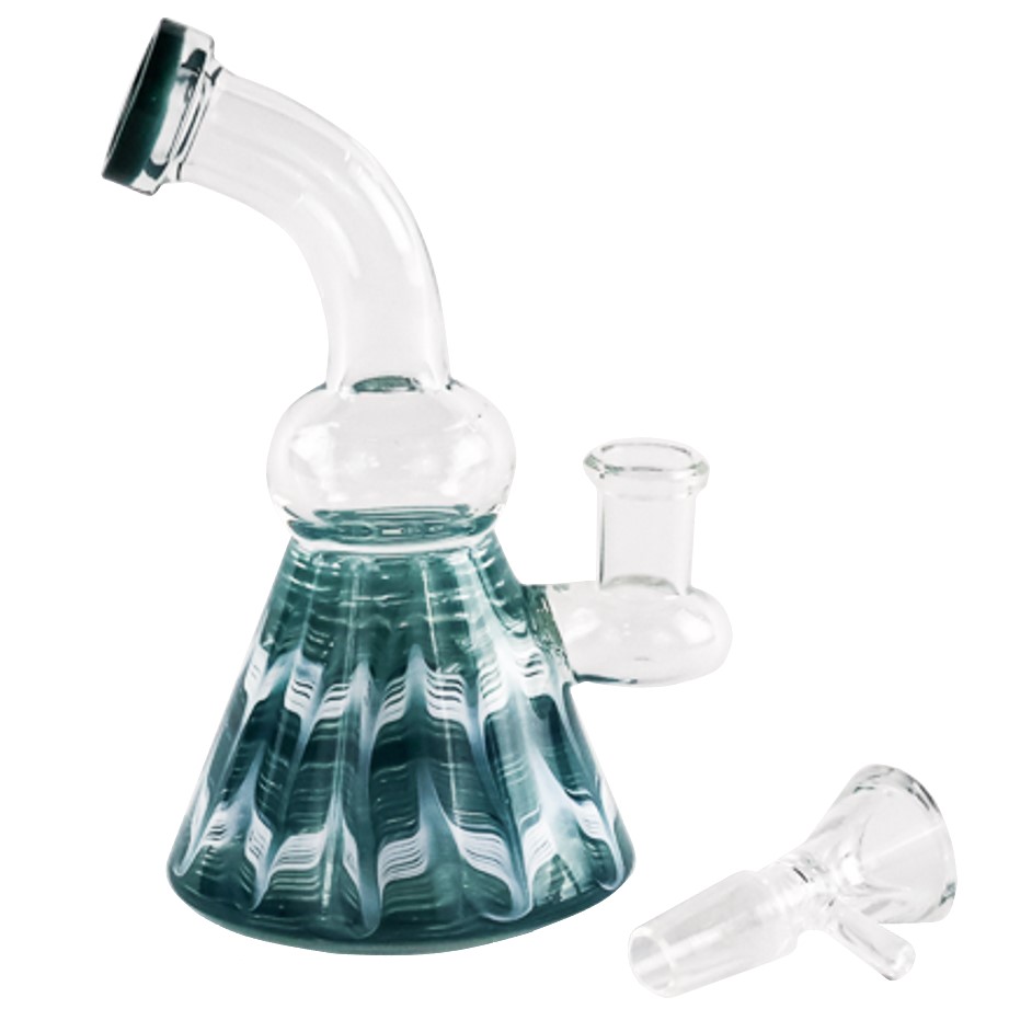 Photograph of product: 6" Wrap and Rake Bent Nack Hanger Bong/Rig | Assorted Colors