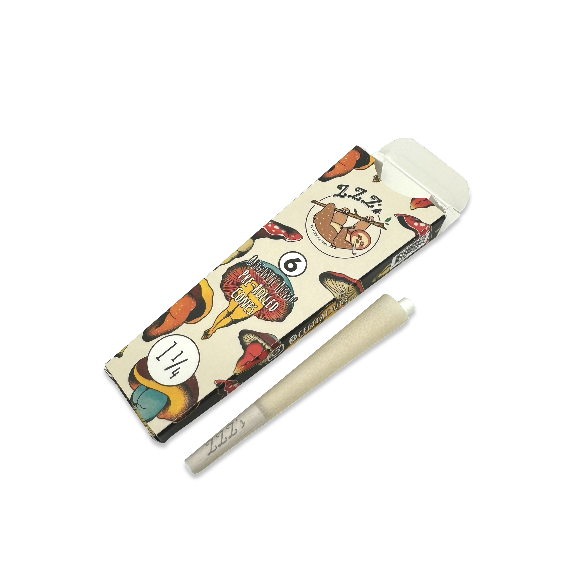 Photograph of product: 1 1/4 6pk Cones   "Shroom Booties" By Ceci Granata