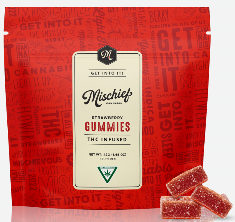 Photograph of Product: Mischief | Strawberry | Gummies | 200mg