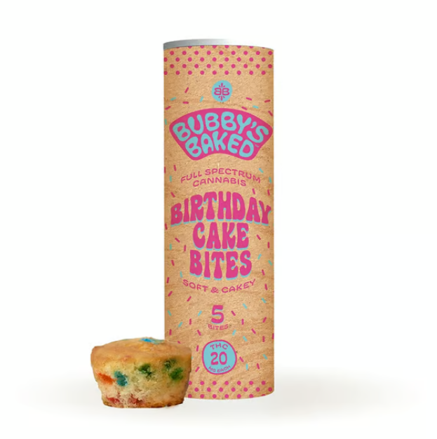 Photograph of product: Bubby's Baked Goods Birthday Cake Bites (H) 5pk 100mg