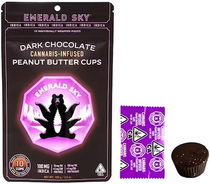 Photograph of product: Dark Chocolate [I] - 100MG Peanut Butter Cups 10PK