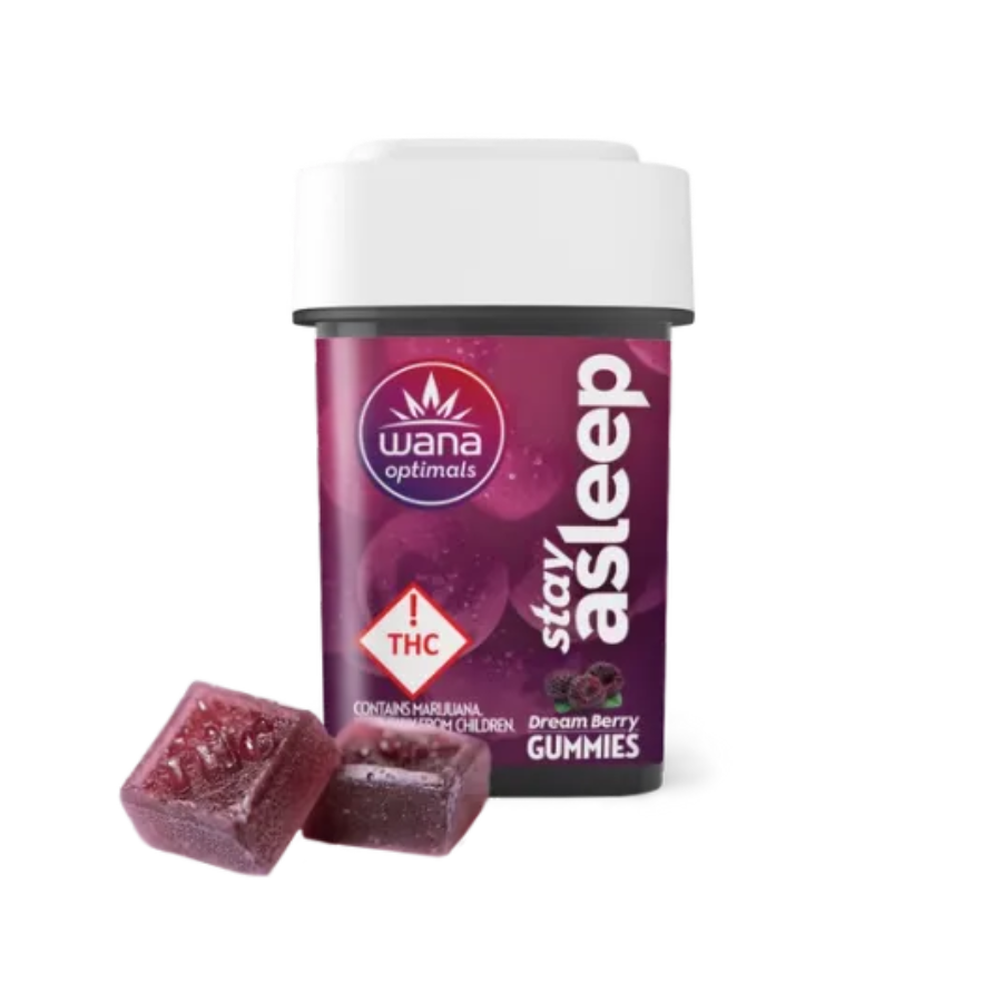 Photograph of product: Gummies | Stay Asleep | 1:4:1:1 THC:CBD:CBN:CBG | 100mg | 20pk | Wana