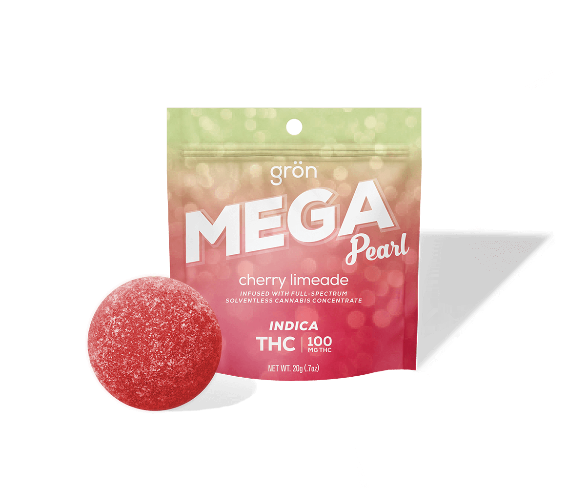 Photograph of product: GRON | Mega Pearls 100mg TH-oui | Cherry Lime