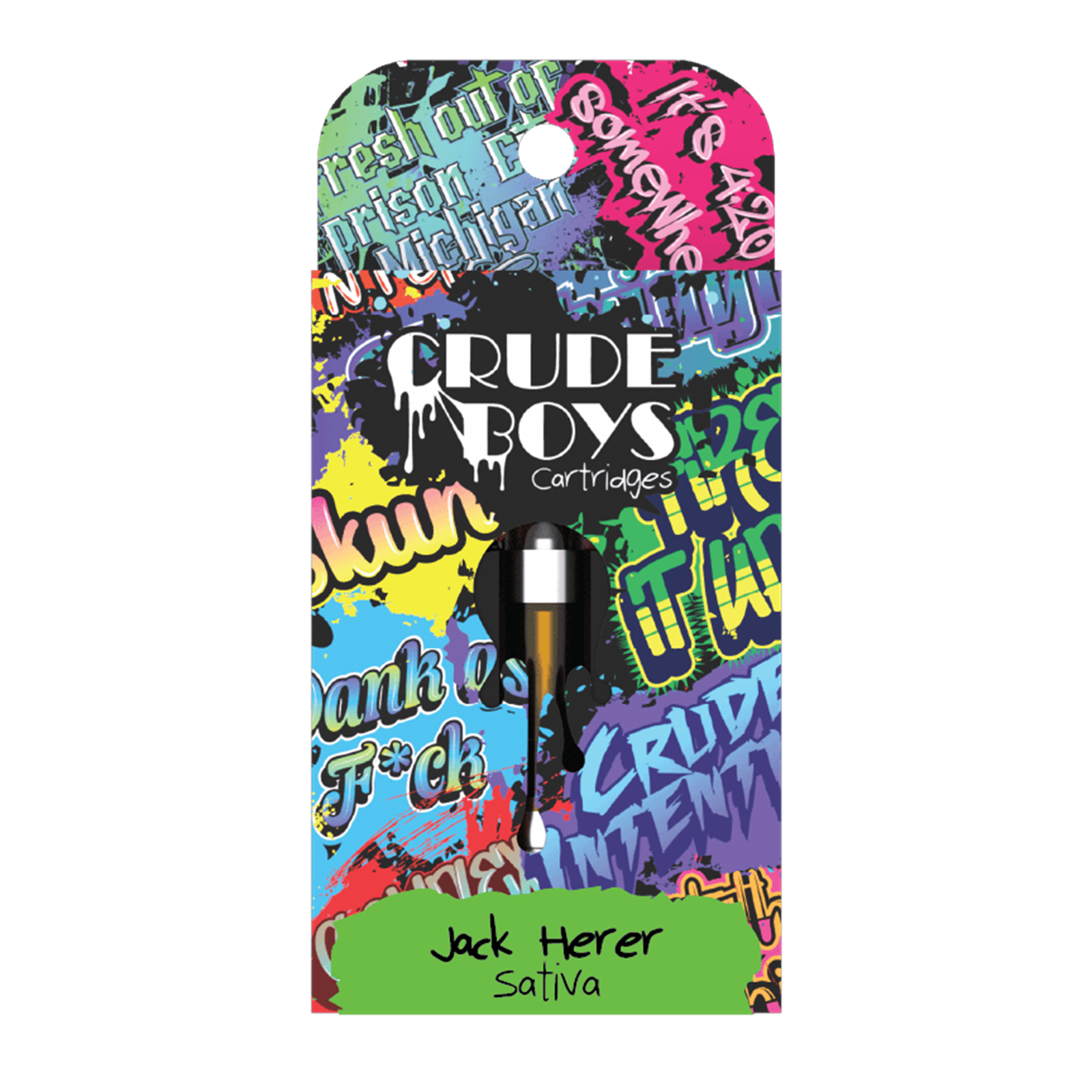 Photograph of product: Crude Boys | Jack Herer | Oui'd | 510 Vape Cartridge | REC