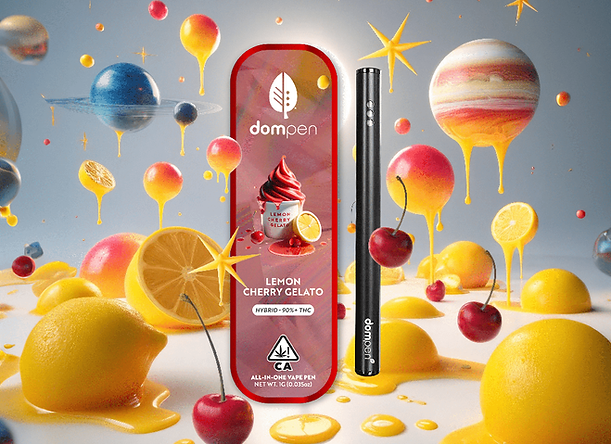 Photograph of product: Dom Pen - 1g Disposable AIO - Lemon Cherry Gelato