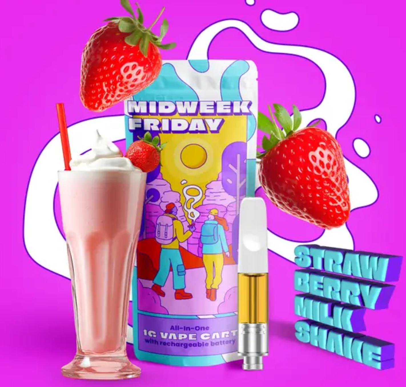 Photograph of product: MWF - Cartridge Strawberry Milkshake - 1g
