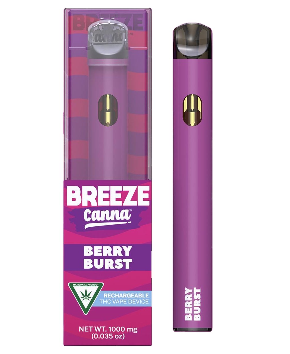 Photograph of product: Breeze Canna Berry Burst Rechargeable Vape Rec