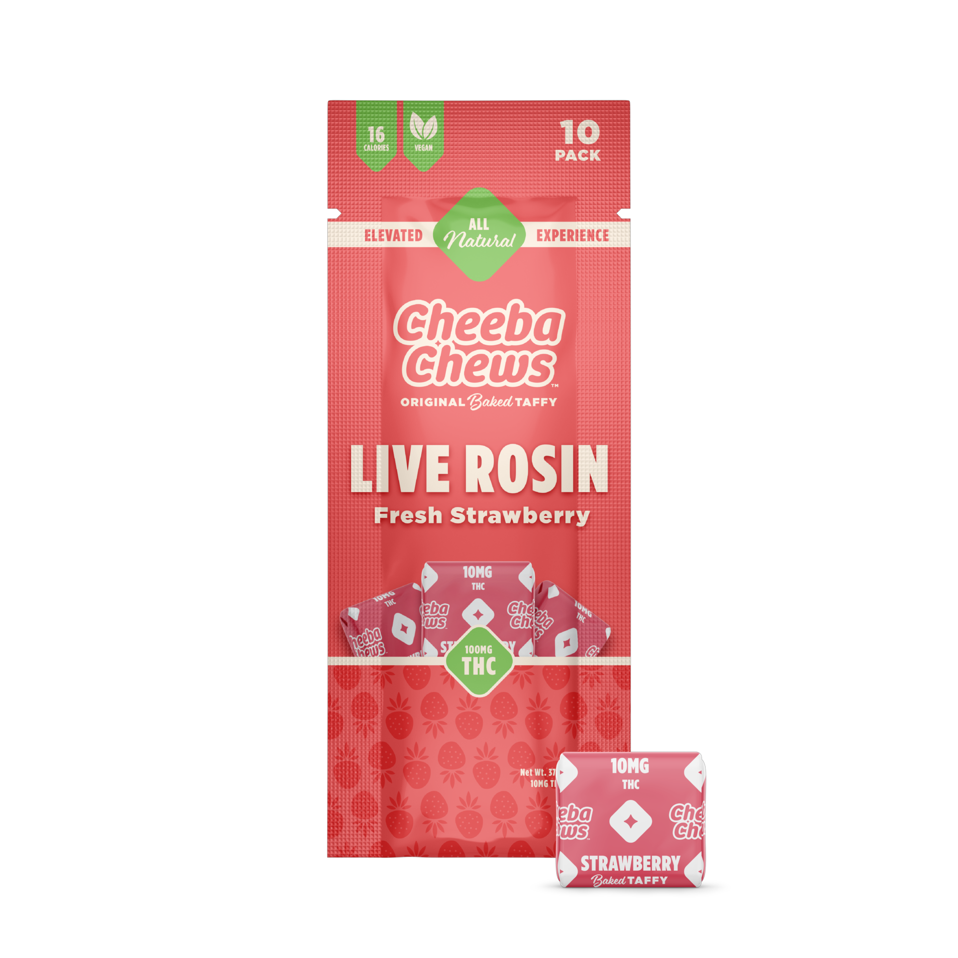 Photograph of product: Strawberry | Chews | Live Rosin | 100MG