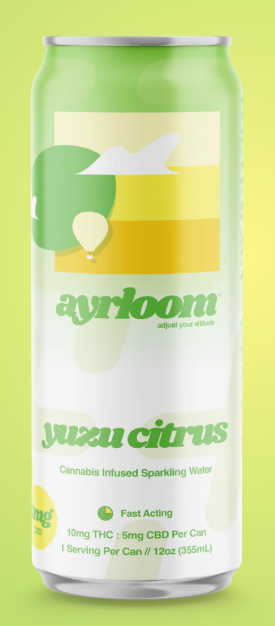 Photograph of product: Ayrloom Yuzu Citrus 2:1 Infused Sparkling Water |  10mg