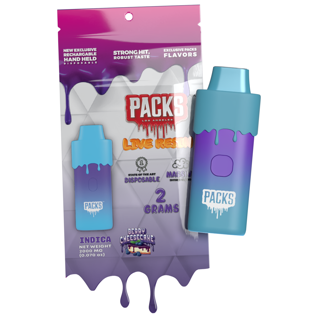 Photograph of product: Packwoods - Berry Cheesecake (I) - Live Resin Disposable - 2000 mg