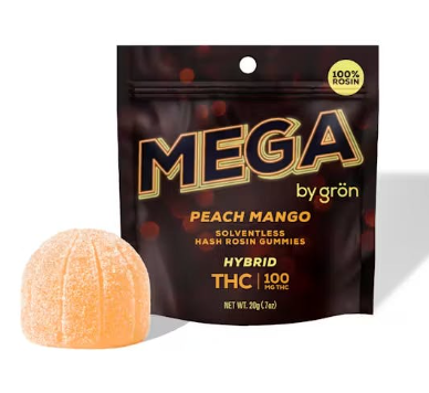 Photograph of product: Peach Mango - Solventless au chocolat Rosin Infused - 2pk/100mg
