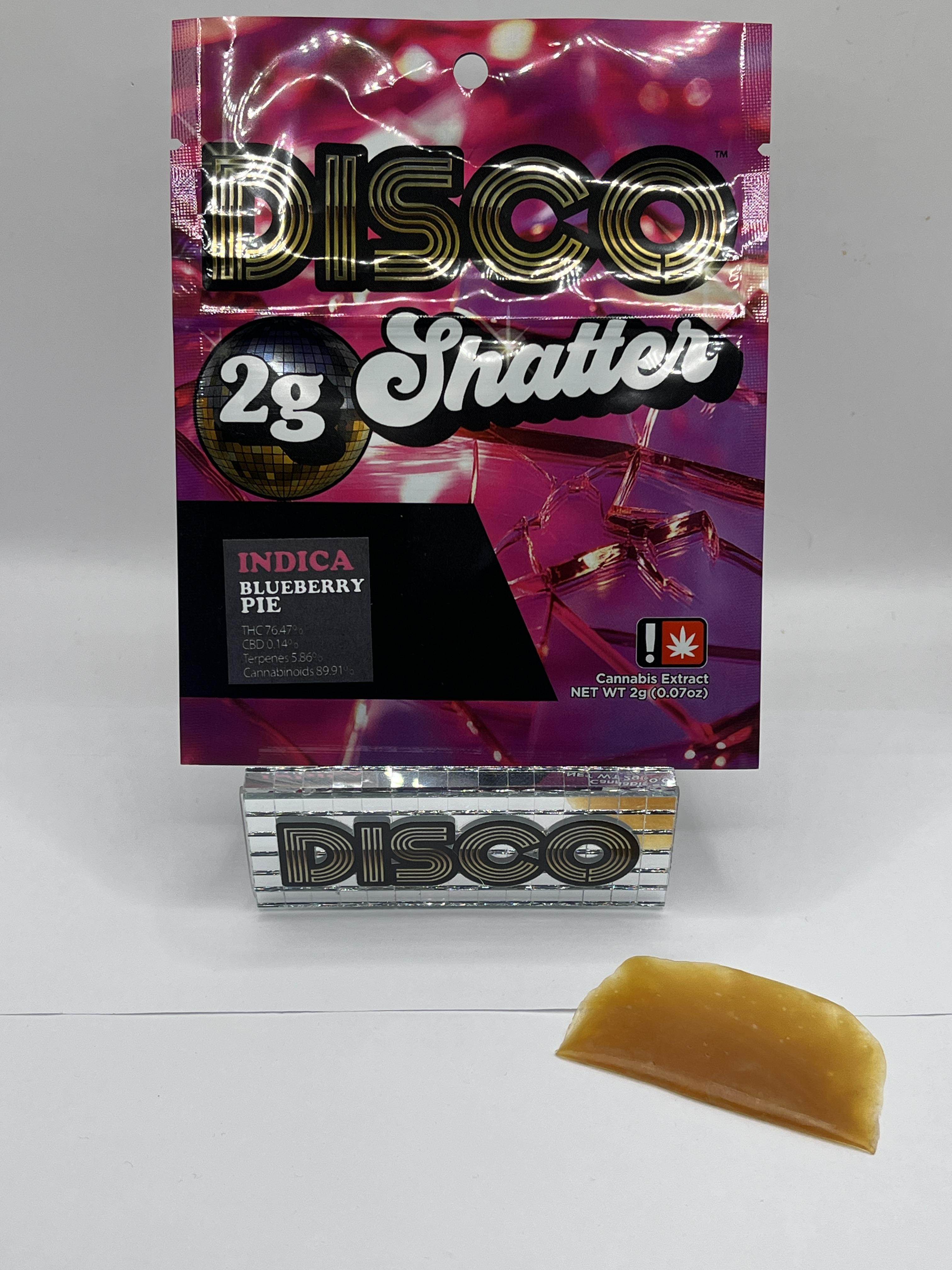 Photograph of product: Blueberry Pie 2g Shatter (Disco Dabs)