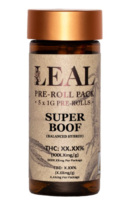 Photograph of product: Leal | Super Boof |  Pre-roll Pack | 5 x 1g