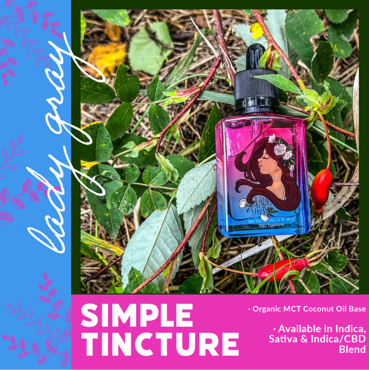 Photograph of product: The Simple Tincture 1:1 (100mg) Oui'd/CBD by Lady Gray