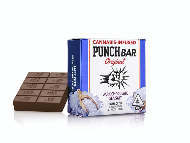 Photograph of product: Sea Salt Dark Chocolate | 100mg PunchBar - 