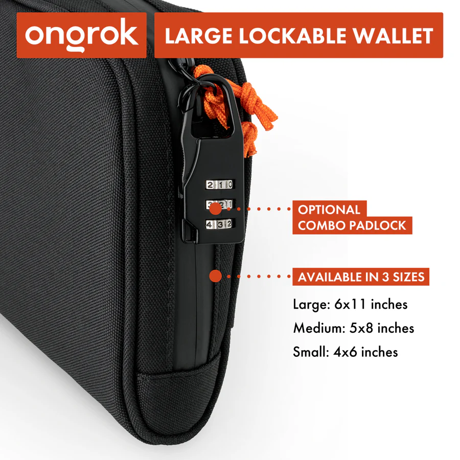 Photograph of product: ONGROK - Smell Proof Carbon lined Wallet - Large 6" x 11" - Black