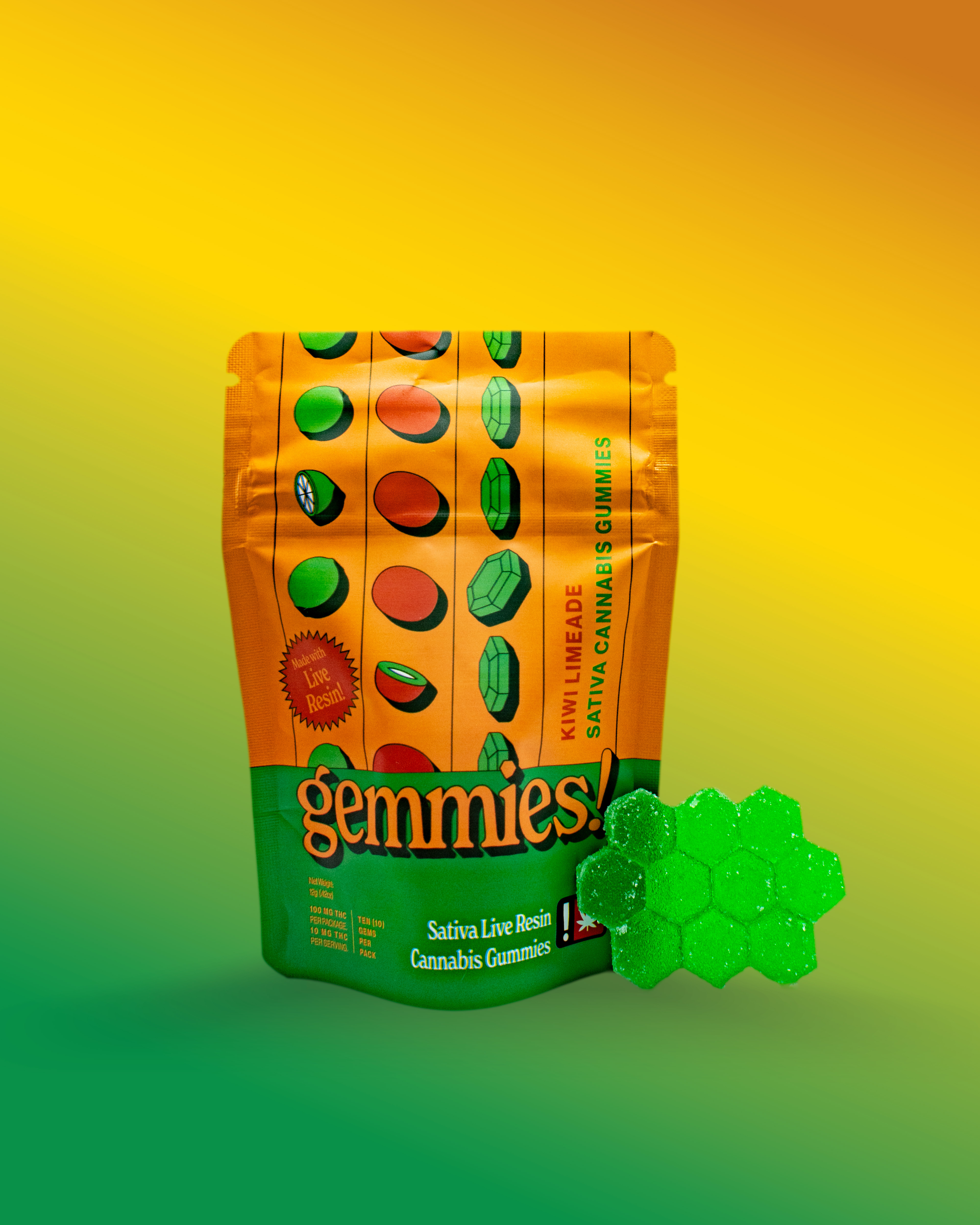 Photograph of product: Higher Cultures - Kiwi Limeade Single Gummy 100MG