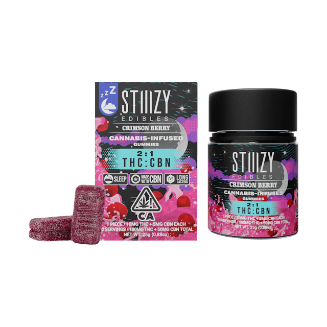 Photograph of product: Crimson Berry 2:1 TH-oui:CBN Gummies 100mg