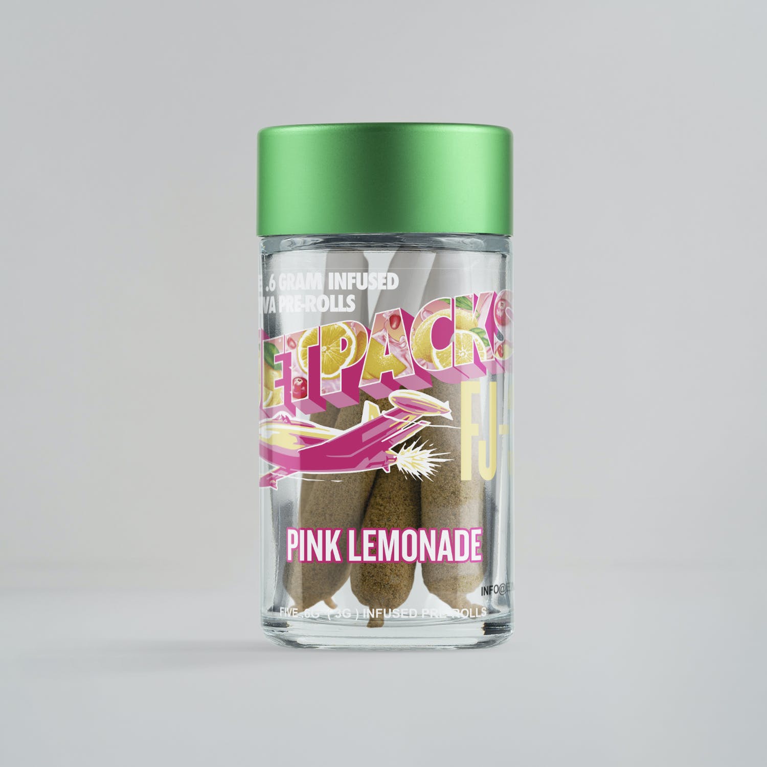 Photograph of product: Jetpacks FJ-3 | Pink Lemonade | 0.6G Infused Pre-Roll 5Pk