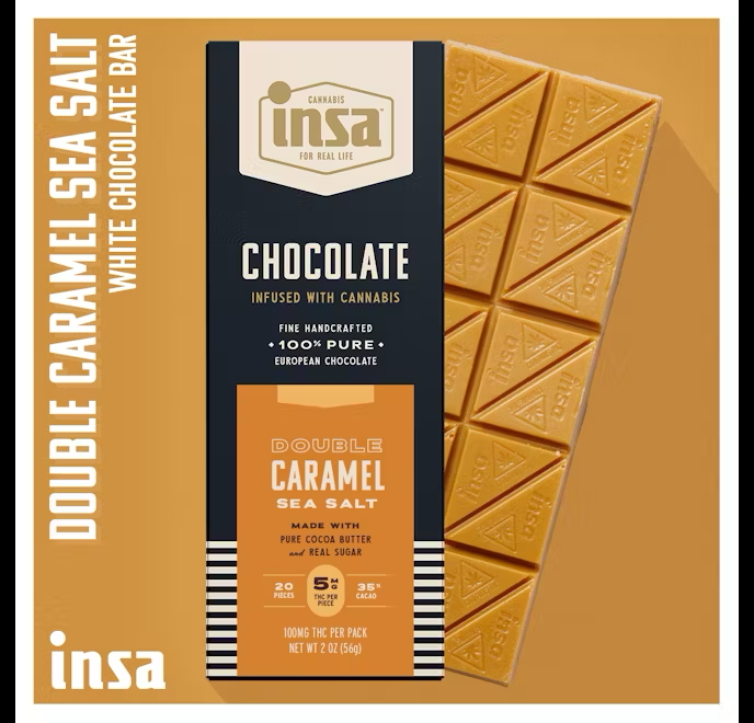 Photograph of product: Double Caramel Sea Salt Chocolate Bar 100mg
