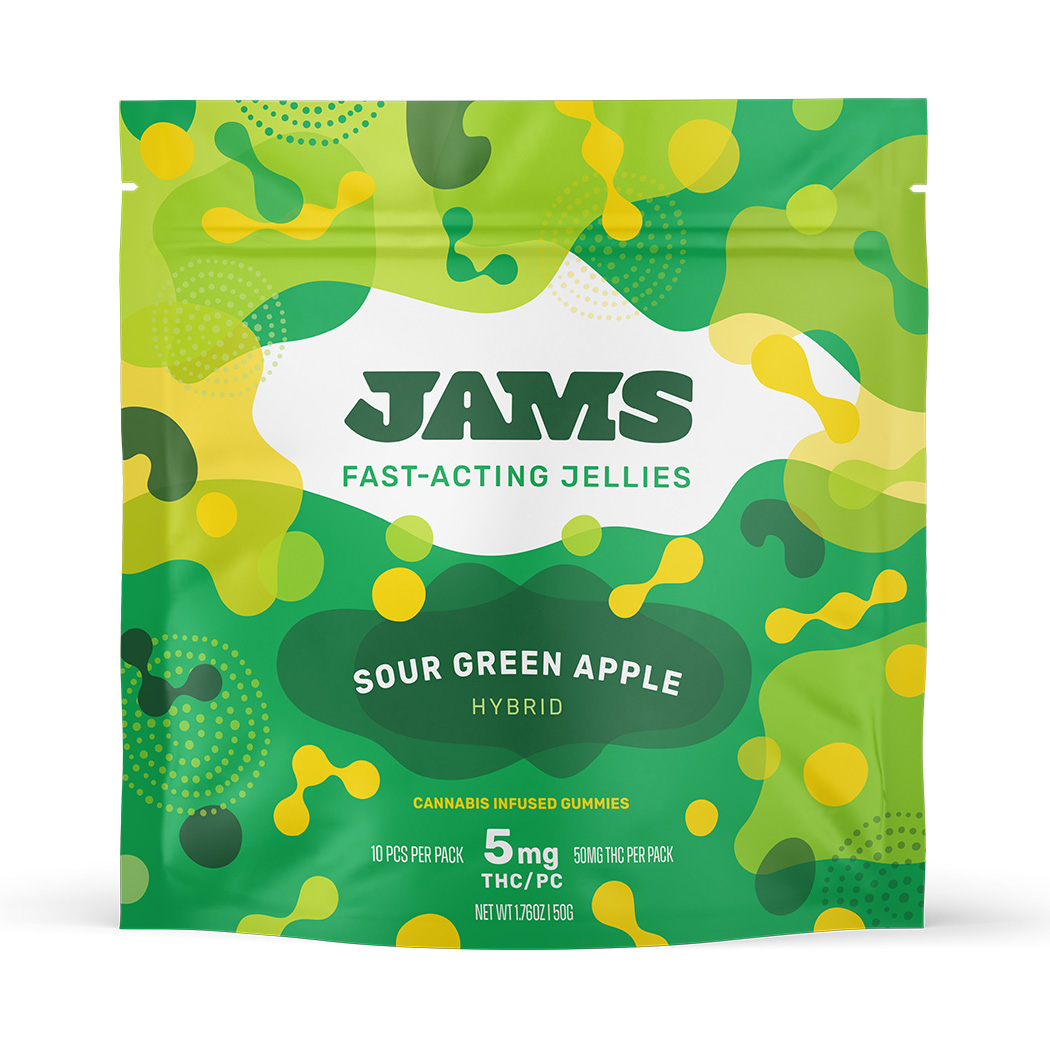 Photograph of product: Sour Green Apple Gummies 50mg (10-Pack | 5mg Each)