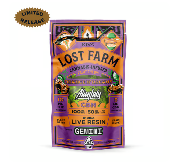 Photograph of product: Lost Farms - Edibles - Chews - CBN - Orange N Dreams - 100MG