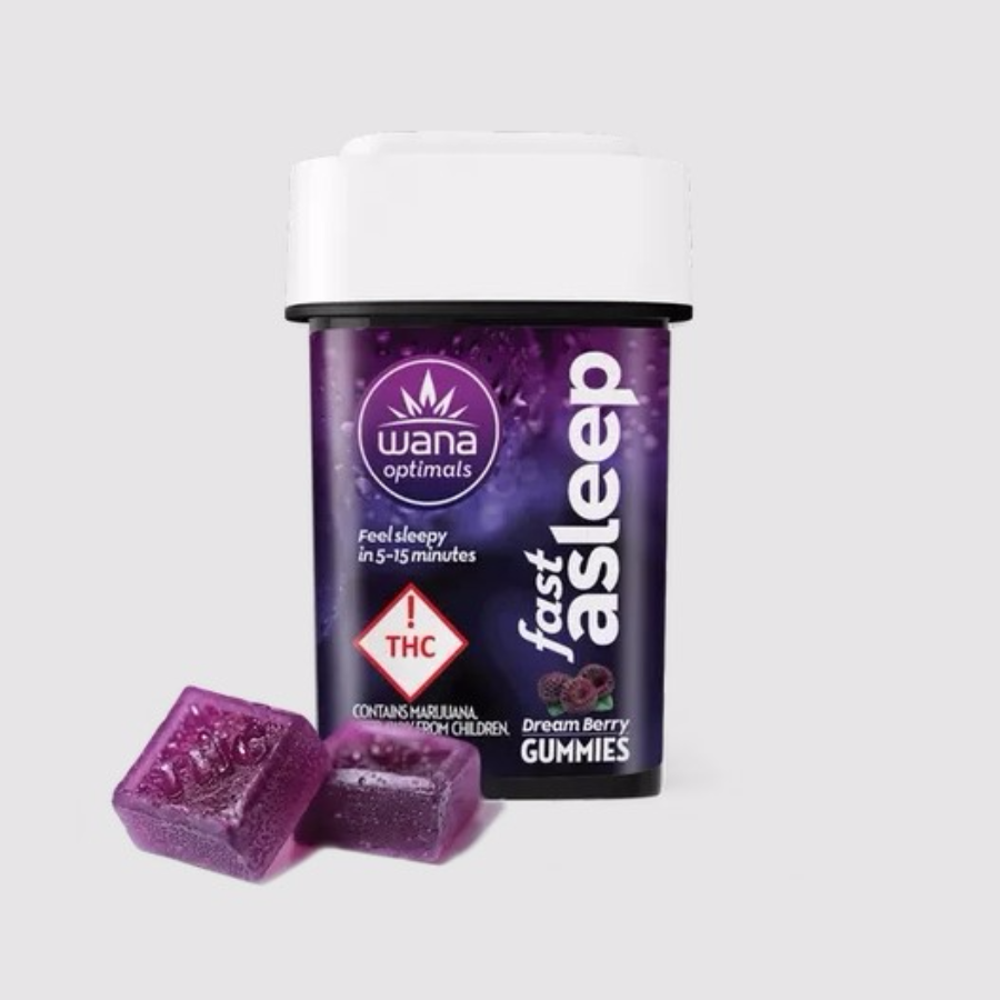 Photograph of product: Gummies | Fast Asleep Dream Berry | 1:5:1:1 THC:CBD:CBN:CBG | 40mg | 20pk | Wana