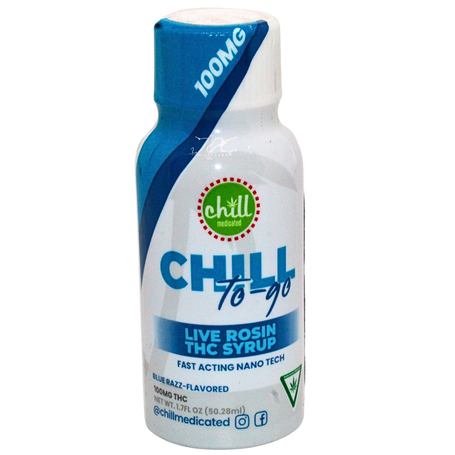 Photograph of product: CHILL TO-GO | BLUE RAZZ LIVE ROSIN SYRUP | 100MG