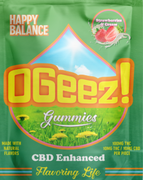 Photograph of product: Ogeez! 1:1 TH-oui/CBD The Big One Strawberries & Cream 100mg
