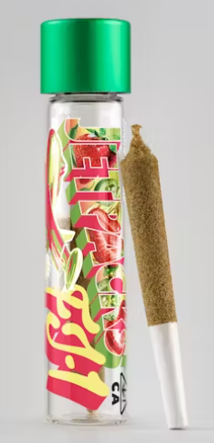 Photograph of product: JETPACKS | FJ-1 | INFUSED PRE-ROLL | STRAWBERRY SOUR DIESEL | 1G