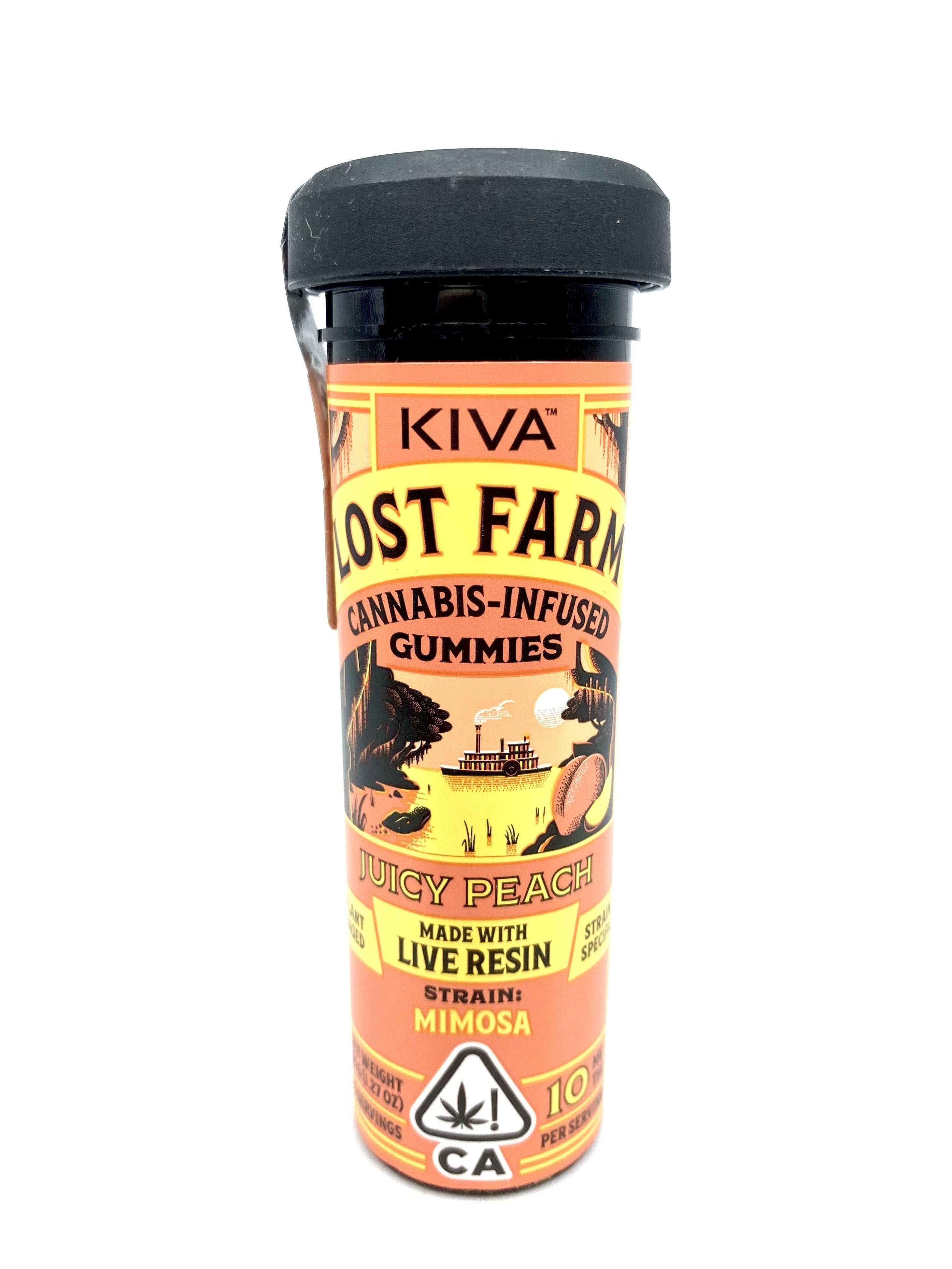 Photograph of product: Lost Farm - Gummies - Juicy Peach x Mimosa - 100mg