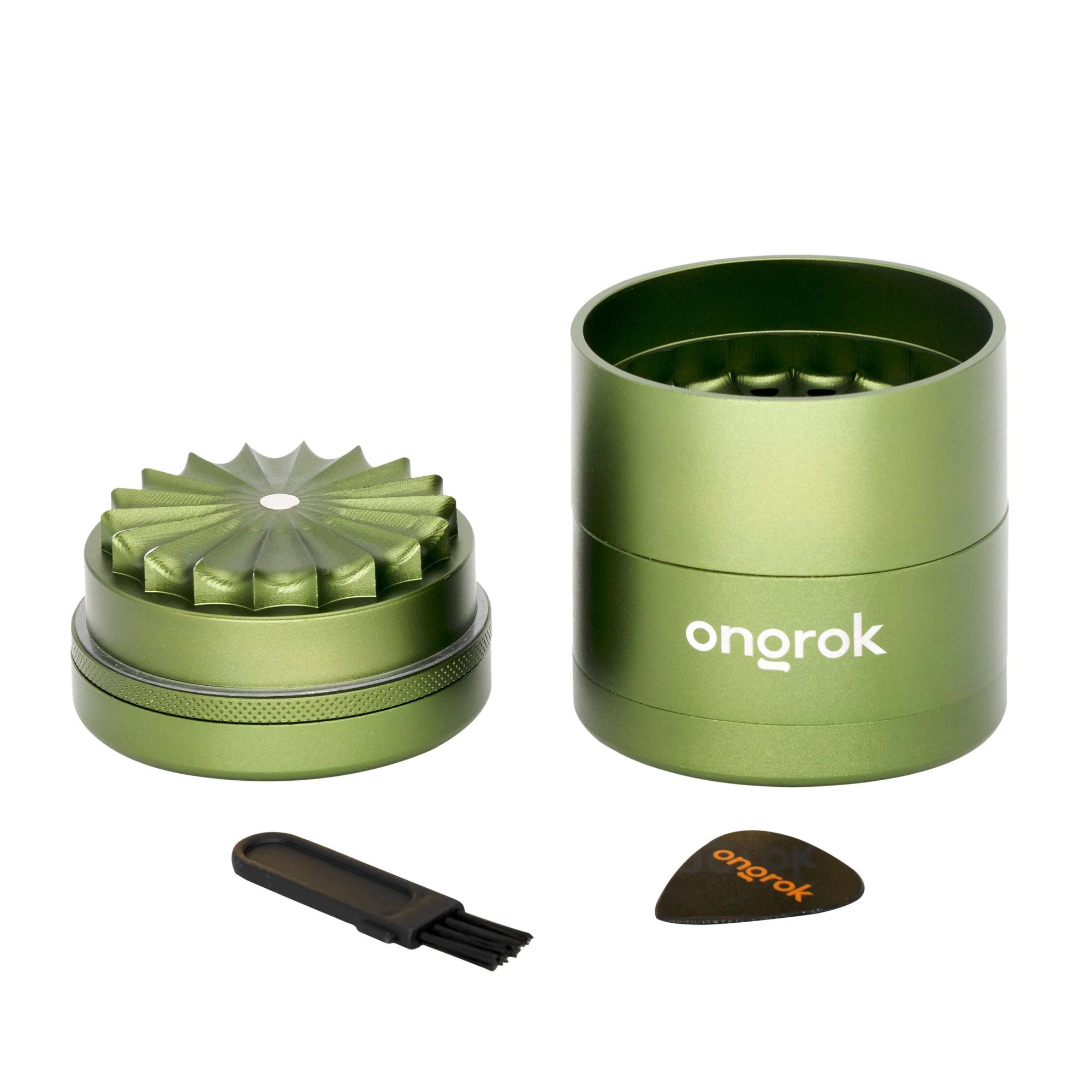 Photograph of product: Ongrok Flower Teeth 5 Piece Grinder | Green