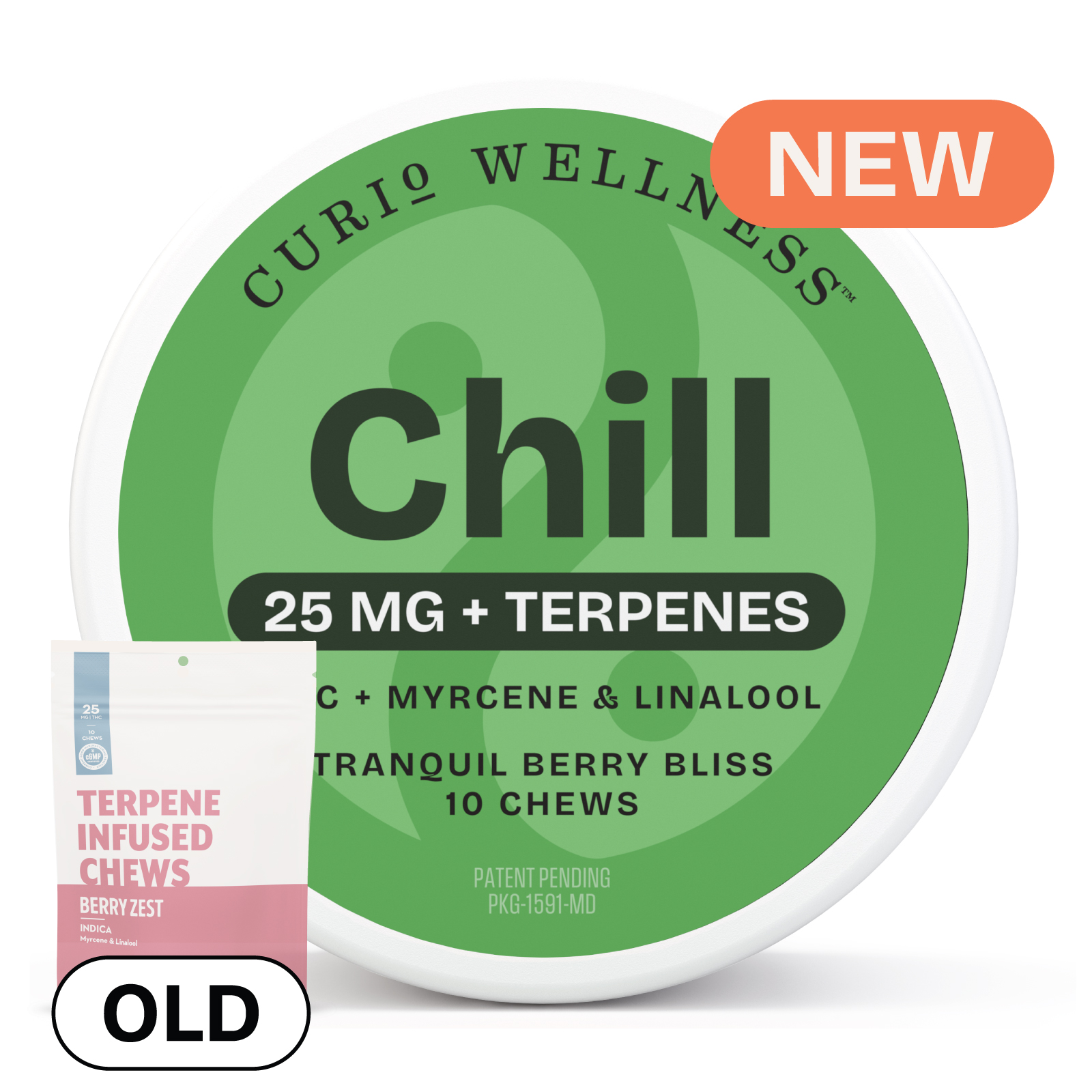 Photograph of product: Chill 25mg + Terpenes | Tranquil Berry Bliss Chews (Formerly Berry Zest Terpene Infused Chews)