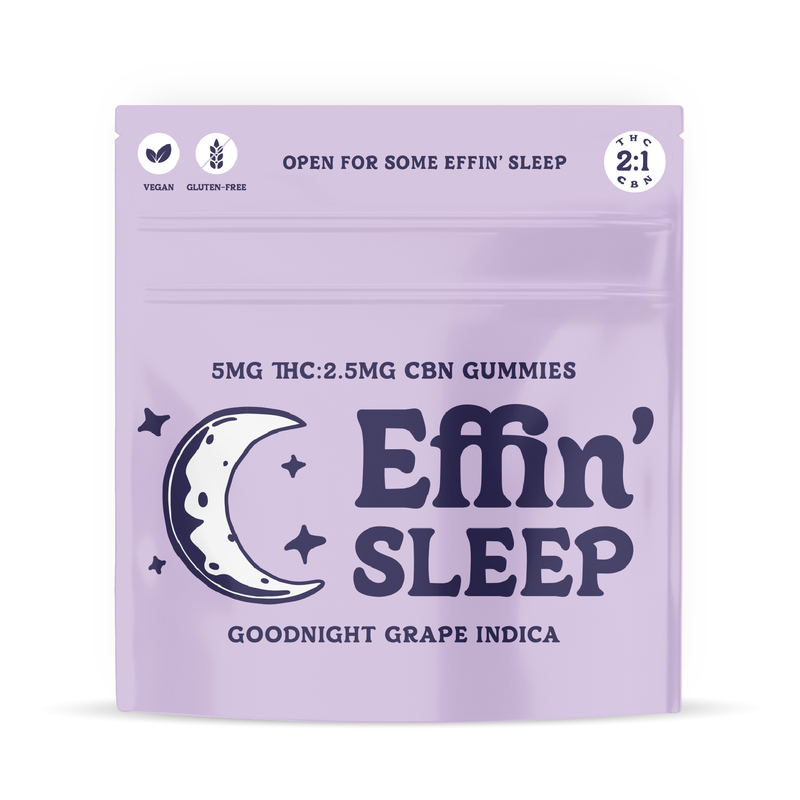 Photograph of product: Effin' Sleep Goodnight Grape Gummies 2:1 TH-oui:CBN- 20 Pack