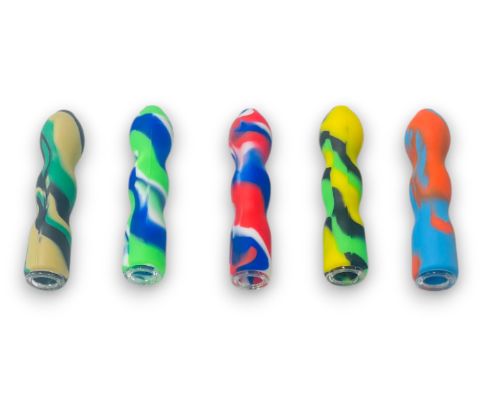 Photograph of product: 4.5" Silicone/Glass Straight Pipe